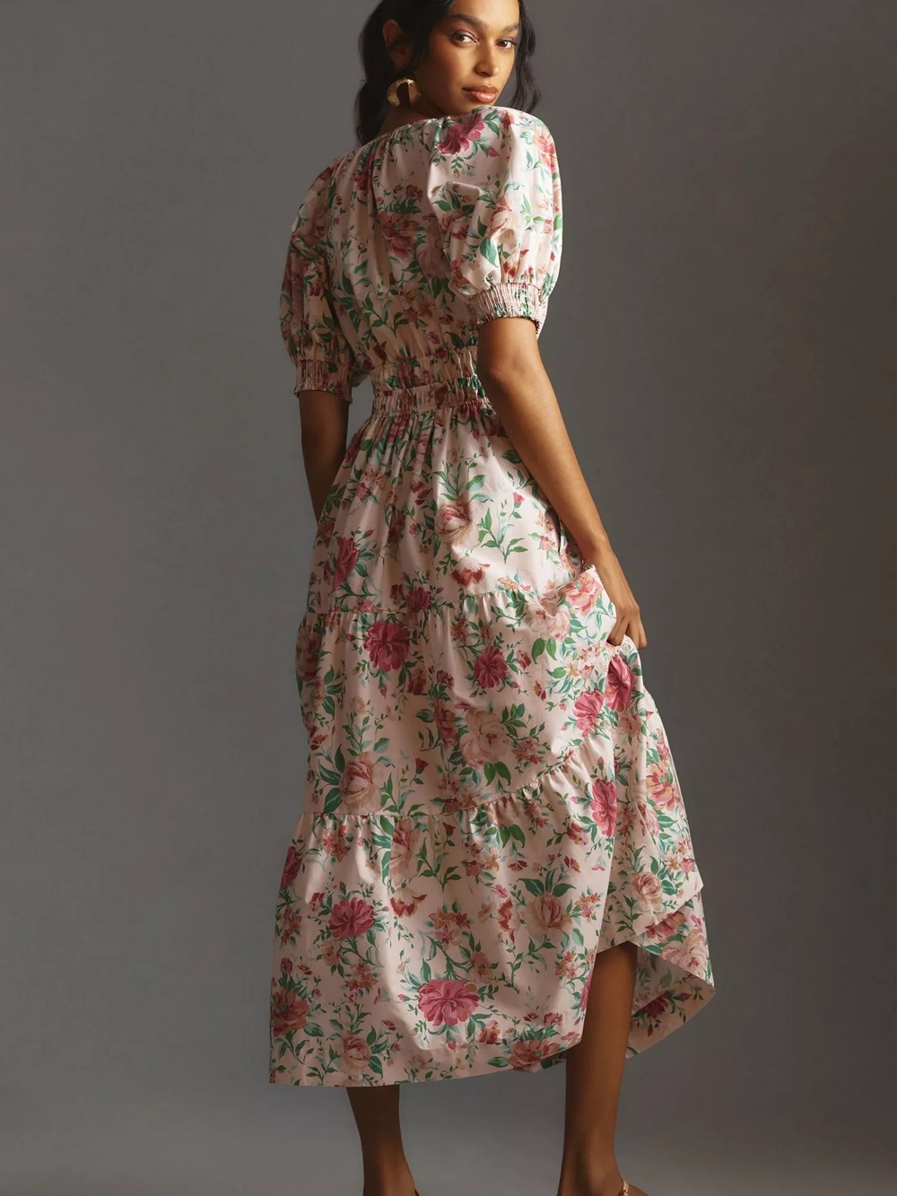 NWT Anthropologie Somerset Maxi Dress Puff-Sleeve Cottagecore M - Picture 3 of 6